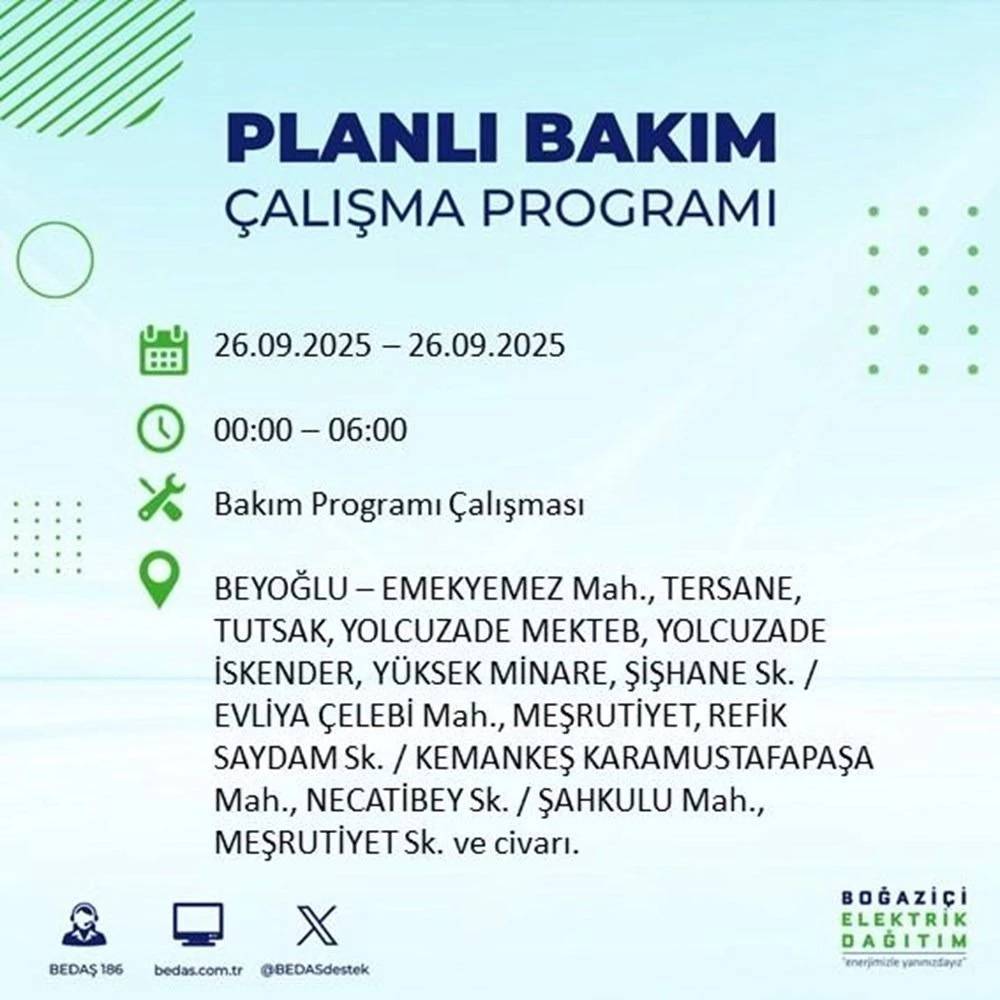 İstanbul’da elektrik alarmı! 23 ilçede 10 saatlik kesinti listesi açıklandı 8